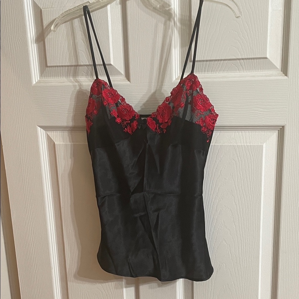 Papillon Blanc Black and Red Lace Camisole